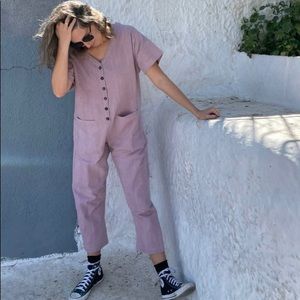 Happy French Gang Light Lavender Short Sleeve Jumpsuit size XS/S